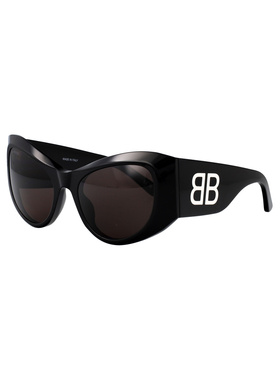 BALENCIAGA 女士眼镜 BB0393S001 SS2026 黑色 全框太阳镜