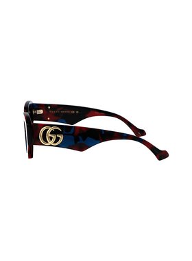 GUCCI 女士眼镜 GG1421S003 SS2024 黑色古驰几何猫眼 太阳镜