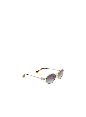 MIU MIU 女士眼镜 SMU52YZVN5D1 AW2024 灰色徽标配饰 太阳镜