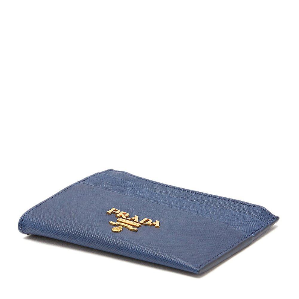 香港直邮prada蓝色女士皮革钱包 天猫国际香港直购钱包