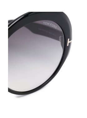 1h可退 TOM FORD 女士眼镜 FT087301B SS2023 黑色 黑色圆框太阳