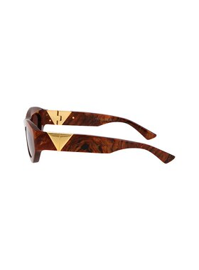BOTTEGA VENETA 女士眼镜 BV1221S005 AW2023 棕色太阳镜