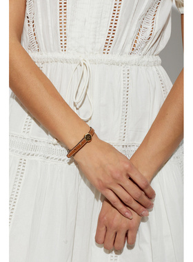 TORY BURCH 女士手链手镯 1817960200 AW2026 棕色 Leather brace