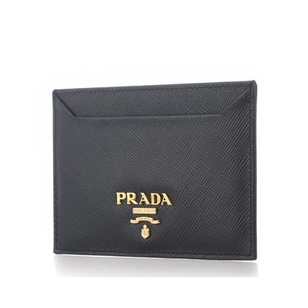 香港直邮prada黑色真皮女士卡包 天猫国际香港直购卡包