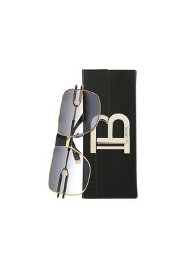 1h可退 奢淘 Balmain 灰色渐变镜片徽标太阳镜 女 BPS103A60