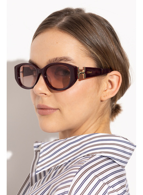 1h可退 CHLOÉ 女士太阳镜 CH0237SK0003 CO 酒红色 Sunglasses