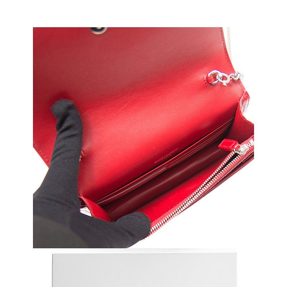 香港直邮圣罗兰红色女士斜挎包 天猫国际香港直购女士包袋