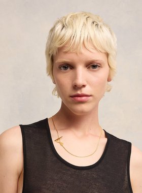 Ami Paris 女士项链 UJW918361902 SS2025 黄色 爱心二合一项链