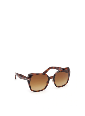 TOM FORD 女士眼镜 FT122353F AW2025 棕色 几何框太阳镜