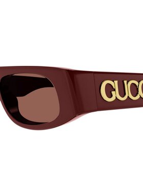 1h可退 潮奢 Gucci 古驰 女士 酒红色 Geometric 太阳镜 GG1771S