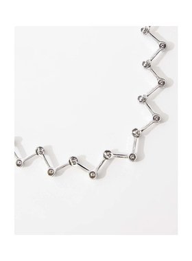 1h可退 潮奢 ASOS 男士 设计人字纹项链(银色) metal金属色 舒适