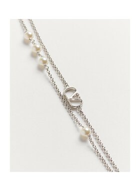 VALENTINO 男士项链 YJ0S33UXM6RU SS2025 白色 字母细节项链