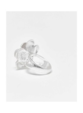 1h可退 潮奢 ASOS 女士 Curve 设计精饰花朵色调戒指(银色)