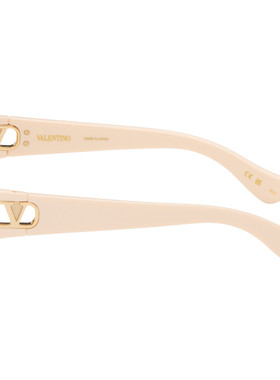 valentino 华伦天奴 女士 米色 Cat-Eye Acetate 太阳镜 VG0014S0