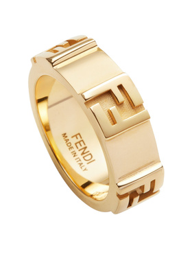 1h可退 FENDI 女士戒指 8AK895B08F0CFK CO 黄色 徽标戒指