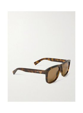 1h可退 潮奢 Saint Laurent 圣罗兰 女士 方形框龟甲色醋纤太阳眼