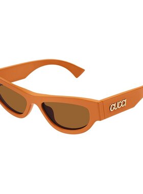 GUCCI 女士眼镜 GG1834S005 SS2025 橙色 几何框太阳镜古驰