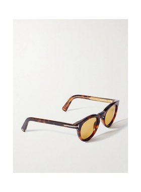 1h可退 潮奢 Tom Ford 汤姆 福特 女士 符号圆框龟甲色醋纤太阳眼