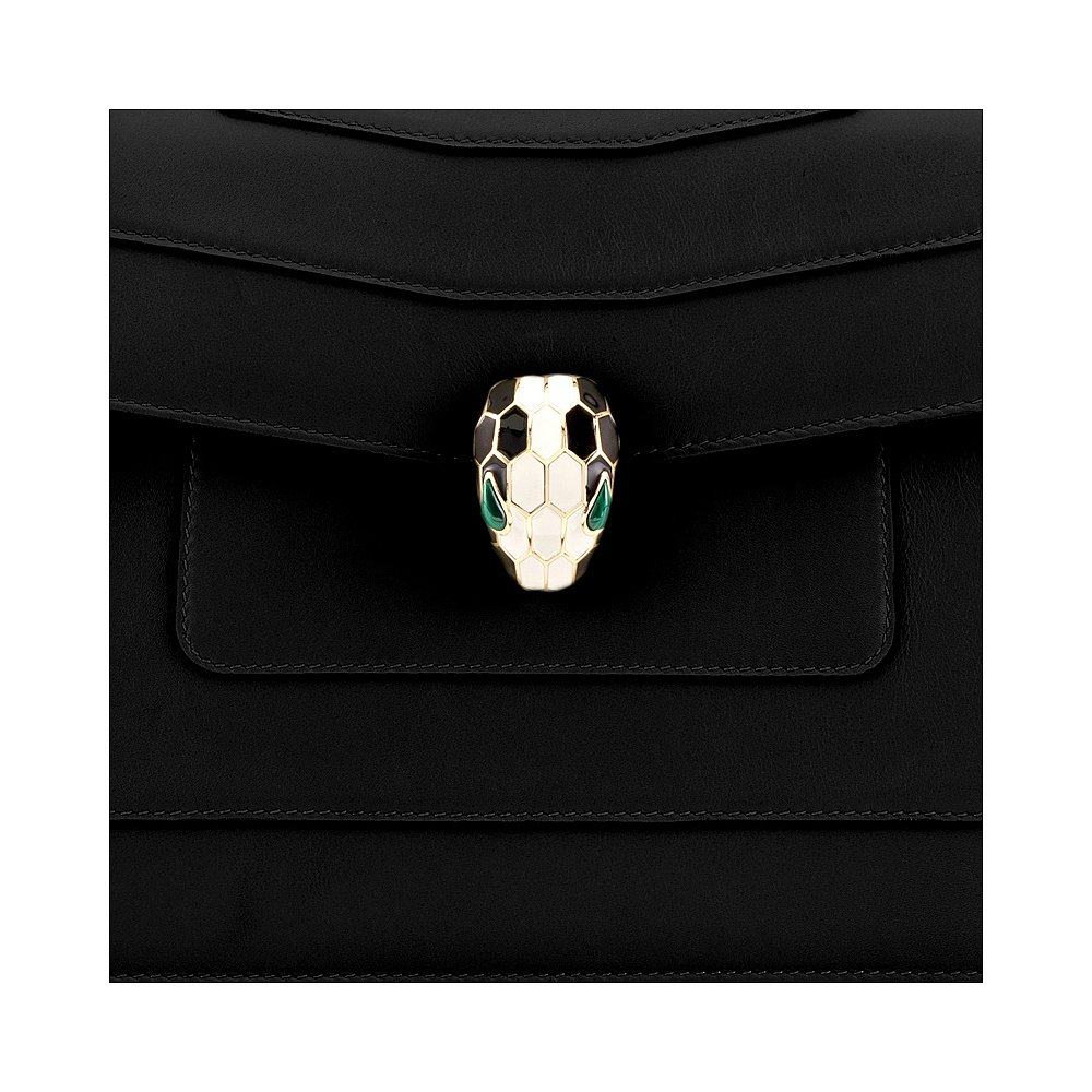 香港直邮bvlgari黑色牛皮女士挎包 天猫国际香港直购女士包袋