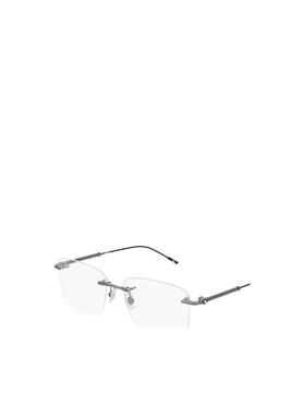 MONTBLANC 男士太阳镜 MB0038OMETAL006 AW2024 白色