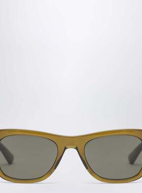 潮奢 Saint Laurent 圣罗兰 女士 橄榄绿棕色矩形太阳眼镜 862871