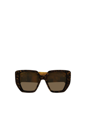 GUCCI 女士眼镜 GG0956S012 SS2026 棕色几何框 古驰太阳镜配饰