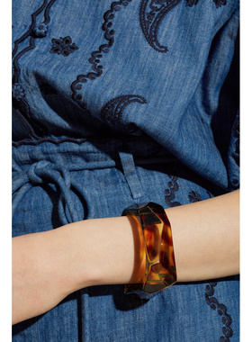 JIMMY CHOO 女士手链手镯 FACETEDBRACELETEYFTORTOISESHELLGOLD