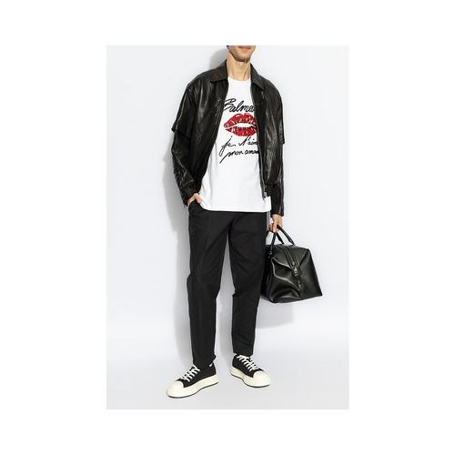 BALMAIN 男士T恤 EH1EH170PC74GQV SS2025 白色 - 图1