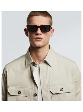 1h可退 潮奢 zegna 杰尼亚 男士 矩形太阳眼镜 brown棕色 舒适时