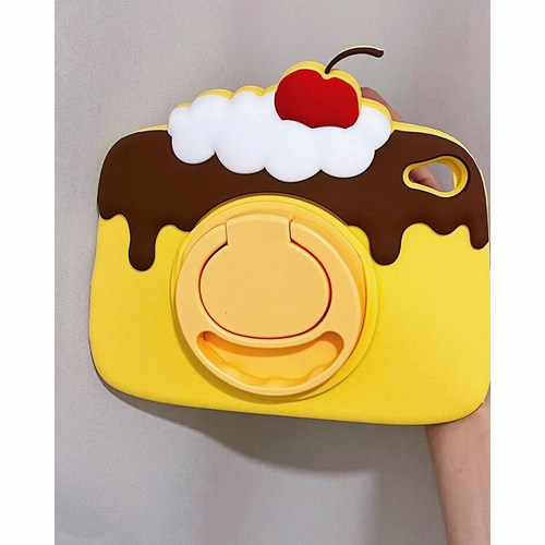 超萌可爱樱桃布丁站立支架适用苹果iPadPro保护套新款iPadAir6/7软硅胶保护壳11寸平板mini6/7创意防摔女软壳 - 图2