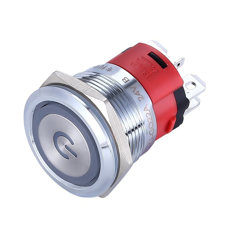 自锁金属按钮大电流YJ-GQ22AF-11EZP/N 带P灯1开1闭开关22mm - 图1