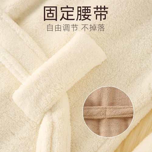 亲子装儿童浴袍加厚保暖宝宝睡袍斗篷男童女童秋冬季浴衣吸水速干 - 图1