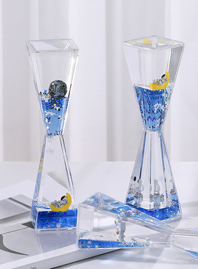 宇航员摆件油滴液体沙漏计时器创意太空人系列礼物儿童流沙解压水
