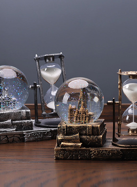 沙漏水晶球创意个性酒柜家居摆件