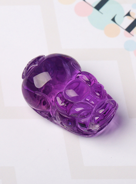 追梦天然紫水晶男女如意貔貅吊坠