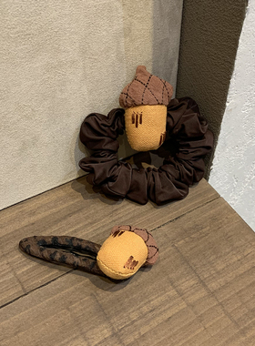 可爱小松子发夹边夹侧边发圈头绳女日韩新款百搭前额发卡马尾发绳