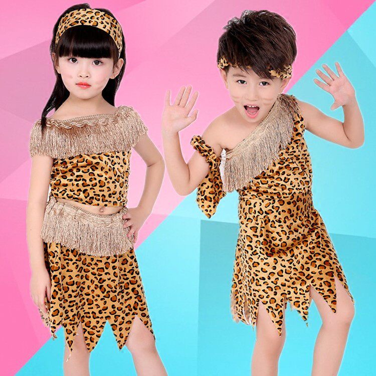 六一幼儿童野人猎人舞蹈表演印第安 petzl新柏会儿童演出服