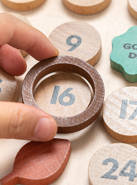 幼儿园教学教具儿童房创意礼品木质儿童日历摆件早教认知玩具教具