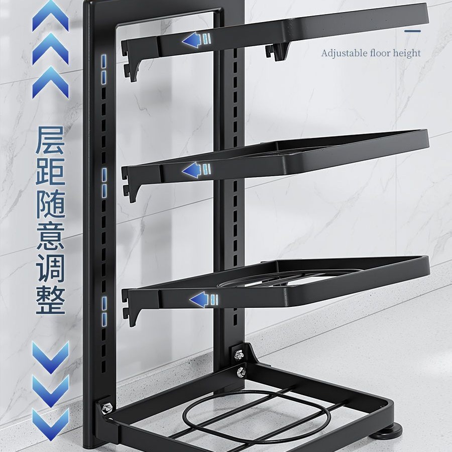 锅架专放锅具收纳厨房不锈钢架子置物架下水槽多层家用柜子内分层