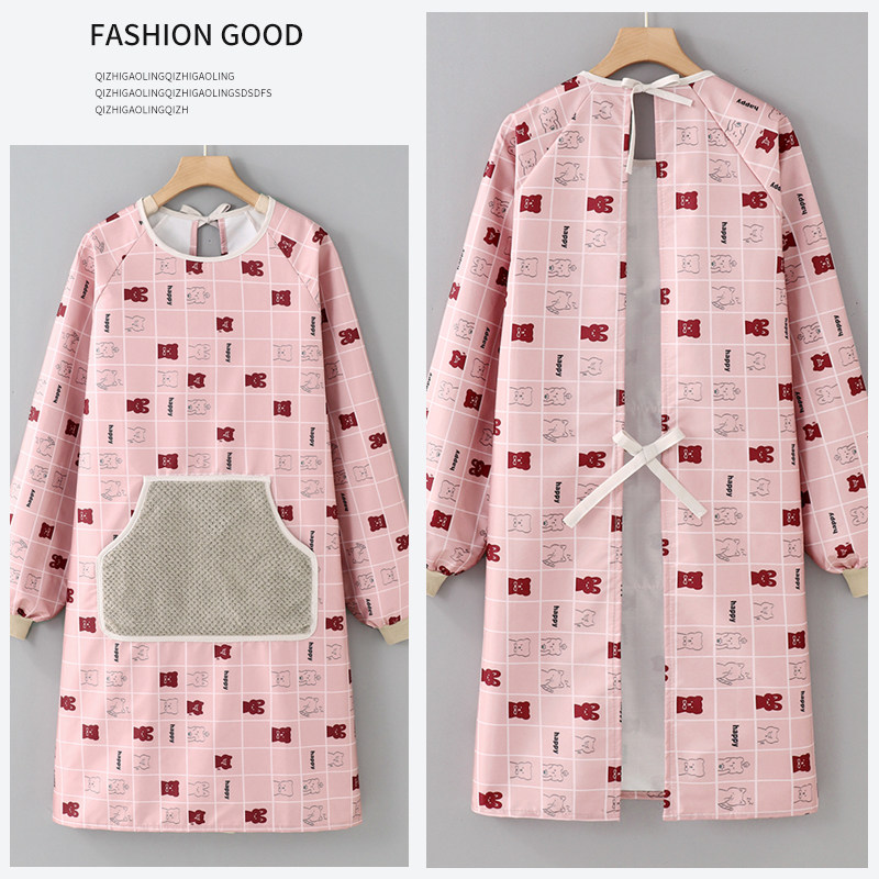 防水防油围裙2025新款家用厨房长袖罩衣女工作服做饭围腰护衣网红,淘宝优惠券,粉丝福利购,淘宝优惠卷