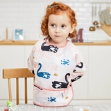 Детский водонепроницаемый нагрудник для еды, демисезонный лонгслив, фартук, анти-грязь, сзади на завязках