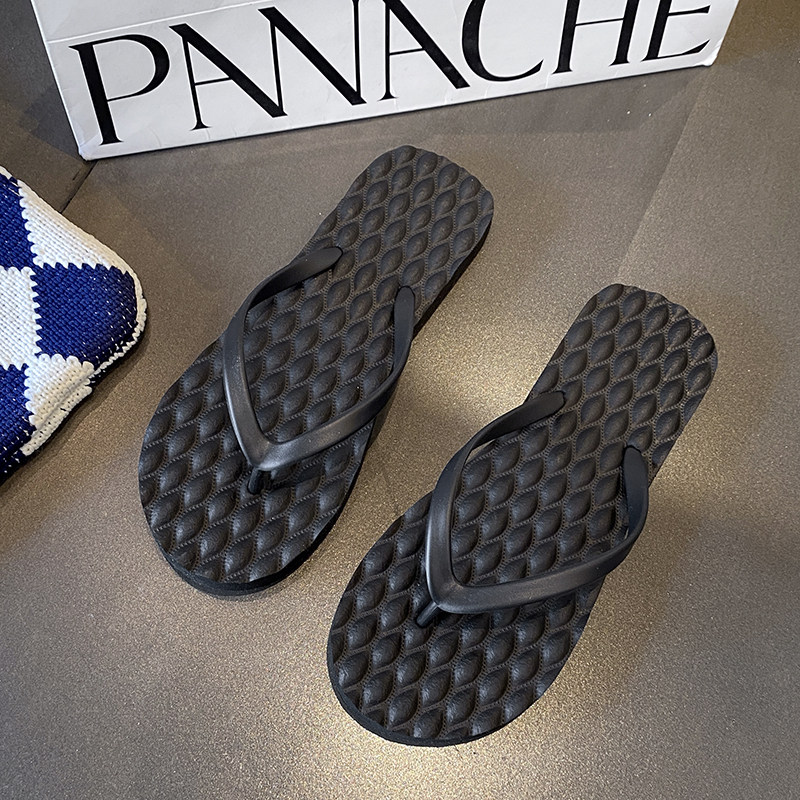 2025网红韩版纯色简约学生夹脚人字拖女防滑户外沙滩厚底凉拖鞋女,淘宝优惠券,粉丝福利购,淘宝优惠卷