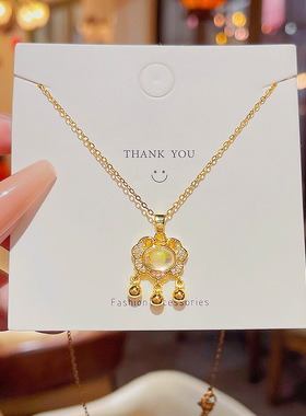 时尚平安锁项链女轻奢小众同心锁吊坠新款潮颈链锁骨链新中式饰品