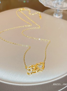 网红抖音同款520灵动项链女爱你跳动的心锁骨链七夕情人节饰品潮