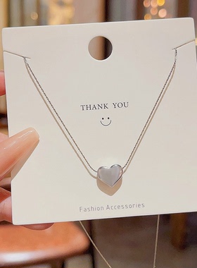 韩版爱心钛钢项链不褪色毛衣链轻奢高级感锁骨链网红气质新款配饰