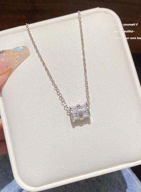 超闪锆石钛钢不掉色项链小众百搭高级感吊坠轻奢ins风锁骨链项饰