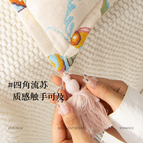 目野「乐跃花驰」法式轻奢椅子坐垫非遗设计蒲团加厚椅垫四季靠垫 - 图3