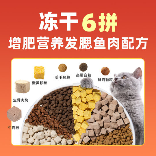 Gefriergetrocknetes Katzenfutter für ausgewachsene Katzen zur Gewichtszunahme und Pflege ihrer Haare. 10 Jin Jin entsprechen 0,5 kg