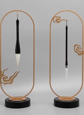 现代新中式书房毛笔架摆件创意家居玄关书桌软装饰品样板房工艺品