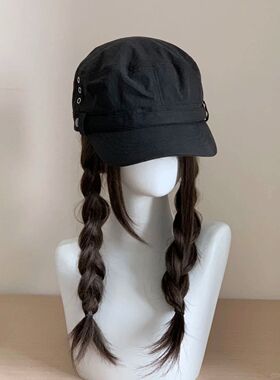 工装风铆钉平顶帽女显脸